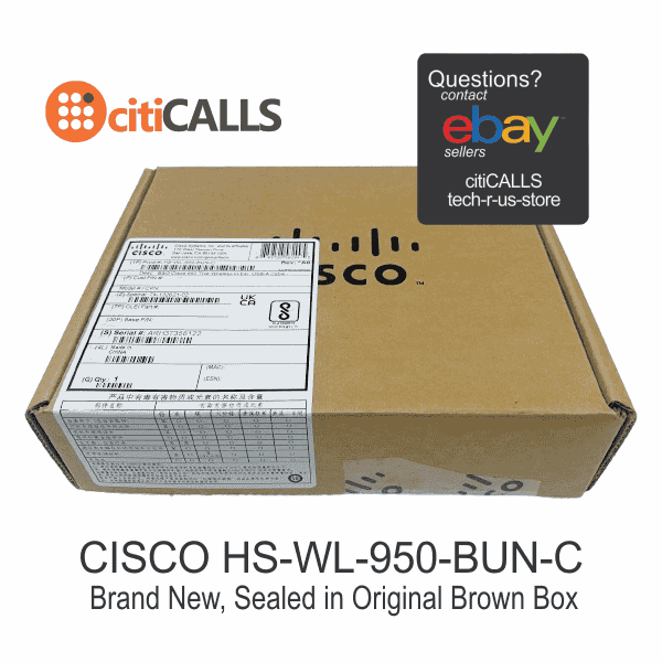 Cisco HS-WL-950-BUN-C True Wireless In-Ear Earbuds USB-A Ear Tips Charge Case