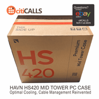 HAVN HS420-07 VGPU Vertical GPU Airflow 4-Storage-Bay Mid Tower PC Case White