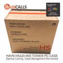 HAVN HS420-07 VGPU Vertical GPU Airflow 4-Storage-Bay Mid Tower PC Case White