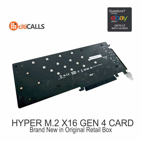 ASUS HYPER M.2 X16 GEN 4 CARD Accessory AMD 3rd Ryzen sTRX40 AM4 Socket Retail