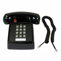 Cortelco 2500-57MD-BK 250000-VBA-57MD Black Modular Desk Phone Message Waiting