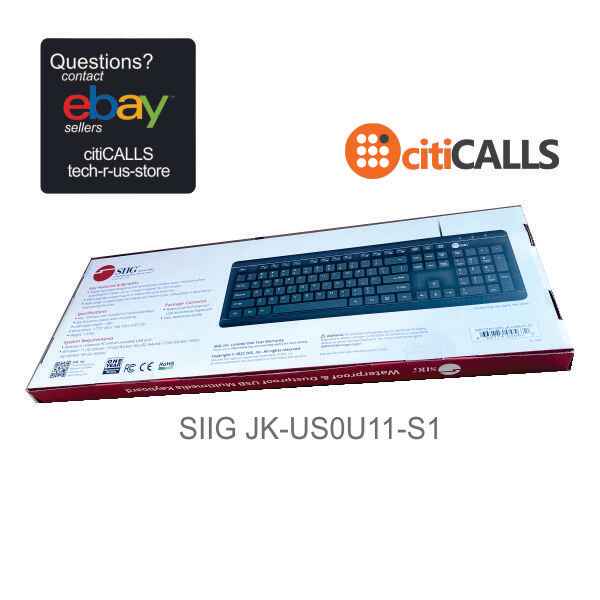 SIIG JK-US0U11-S1 Industrial Grade Washable & Dustproof USB Multimedia Keyboard