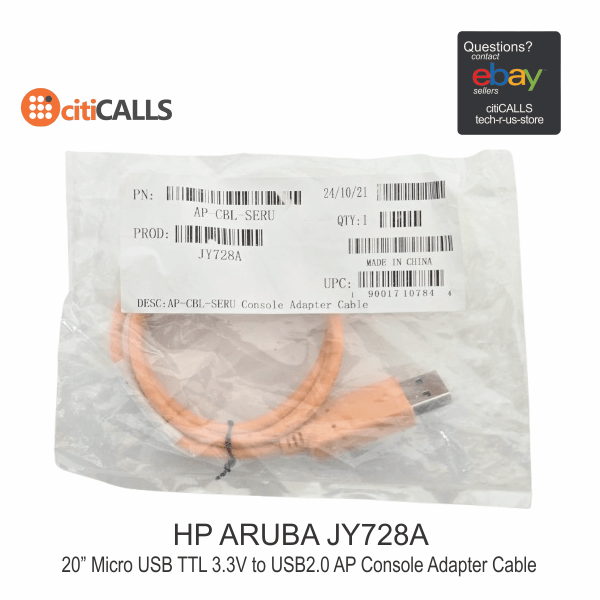 HPE JY728A Aruba Micro-USB 2.0 Console Adapter Cable - USB / serial cable
