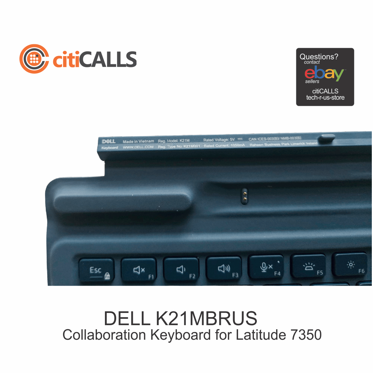 Dell K21MBRUS Collaboration Keyboard - Aluminium - Pogo Pin
