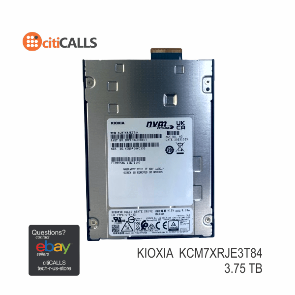 KIOXIA KCM7XRJE3T84 CM7-R 3.75TB SSD NVMe 5.0x2 Read Intensive Solid State Drive