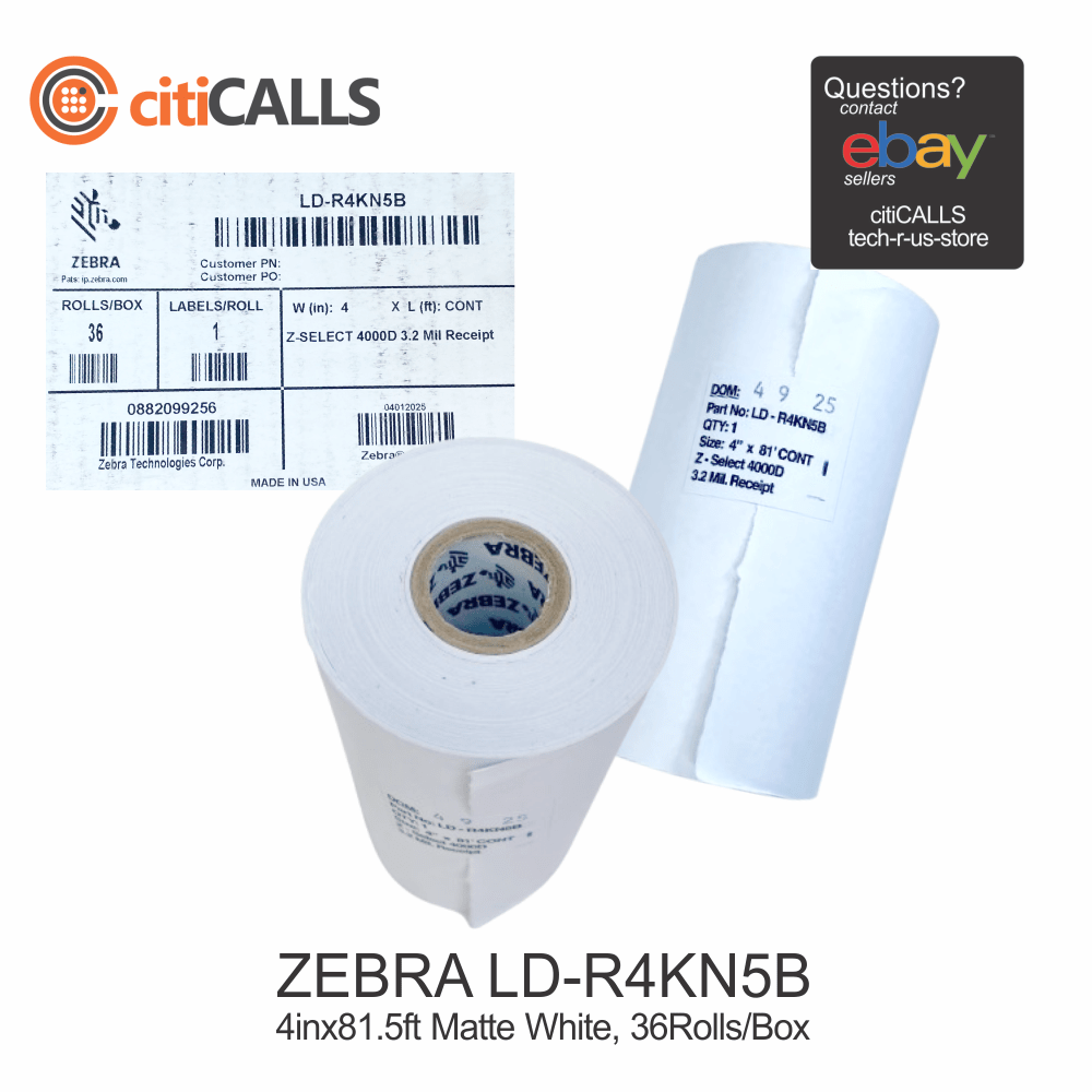Zebra LD-R4KN5B Z-Select 4000D 3.2 mil Receipt (25 year archivability) - Matte