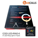 Codi LED-RING-6 6" LED Ring Light w Mini Tripod 3 Color Temp 10 Bright Levels