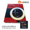 Codi LED-RING-6 6" LED Ring Light w Mini Tripod 3 Color Temp 10 Bright Levels