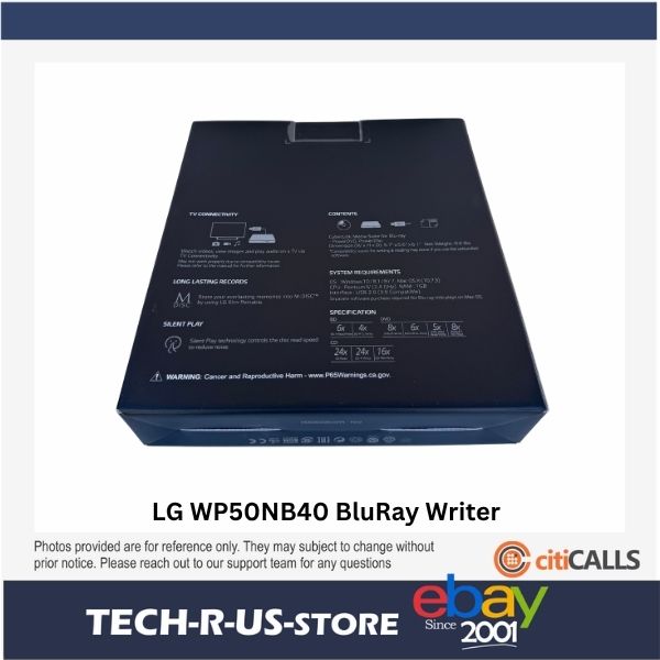 LG WP50NB40 External BDRW-XL USB 6X M-Disc Cyberlink Slim Tray Black Retail