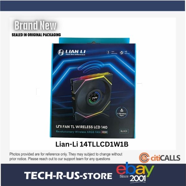 Lian Li 14TLLCD1W1B UNI FAN TL LCD Wireless Signal Mirror 140 RGB 28mm FDB Black