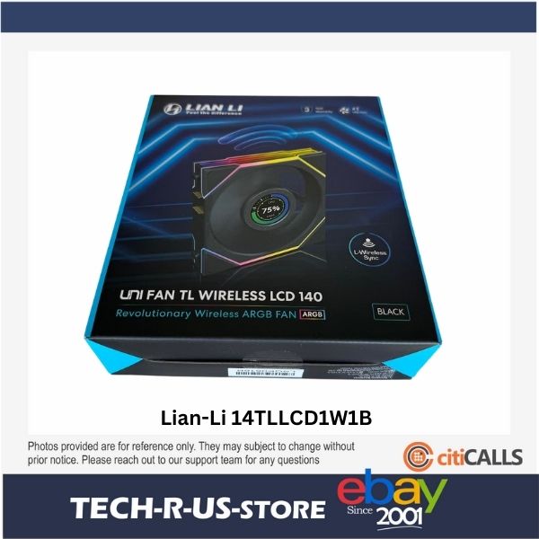 Lian Li 14TLLCD1W1B UNI FAN TL LCD Wireless Signal Mirror 140 RGB 28mm FDB Black