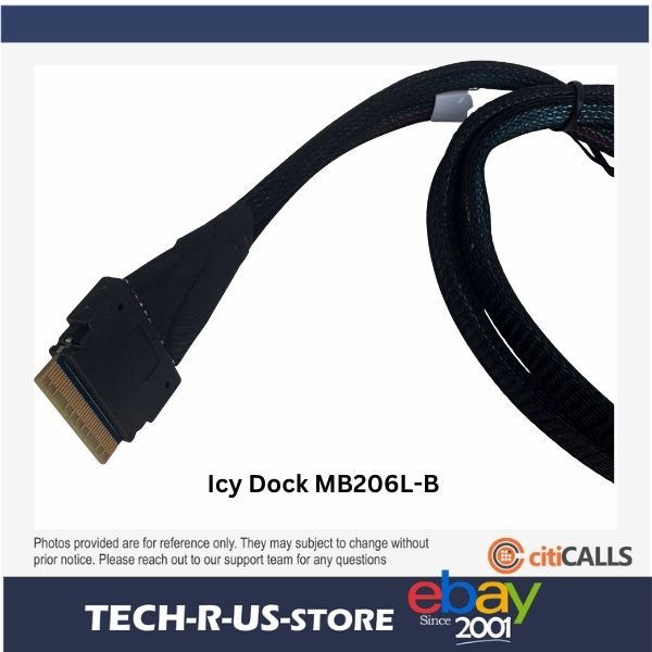 Icy Dock MB206L-B SlimSAS 8i SFF-8654 to 2x OCuLink 4i SFF-8611 Cable 0.5M