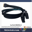 Icy Dock MB206L-B SlimSAS 8i SFF-8654 to 2x OCuLink 4i SFF-8611 Cable 0.5M