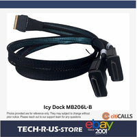 Icy Dock MB206L-B SlimSAS 8i SFF-8654 to 2x OCuLink 4i SFF-8611 Cable 0.5M