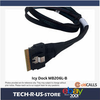 Icy Dock MB206L-B SlimSAS 8i SFF-8654 to 2x OCuLink 4i SFF-8611 Cable 0.5M