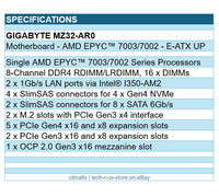 Gigabyte MZ32-AR0 Motherboard - AMD EPYC 7002 Socket SP3 DDR4 64G 128G SATA PCIE