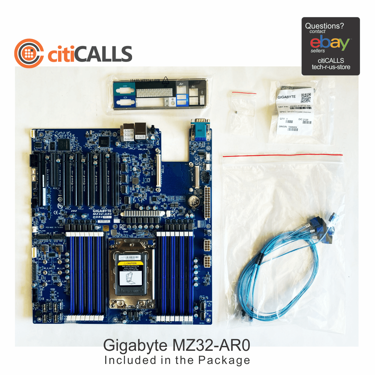 Gigabyte MZ32-AR0 Motherboard - AMD EPYC 7002 Socket SP3 DDR4 64G 128G SATA PCIE