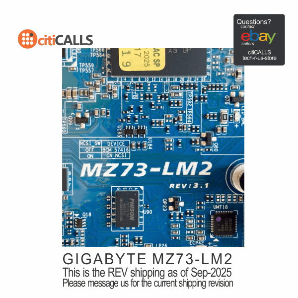 Gigabyte MZ73-LM2 Motherboard - SoC LGA6096 Socket SP5 DDR5 E-ATX Brown Box