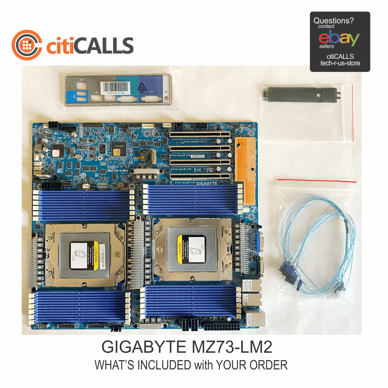 Gigabyte MZ73-LM2 Motherboard - SoC LGA6096 Socket SP5 DDR5 E-ATX Brown Box