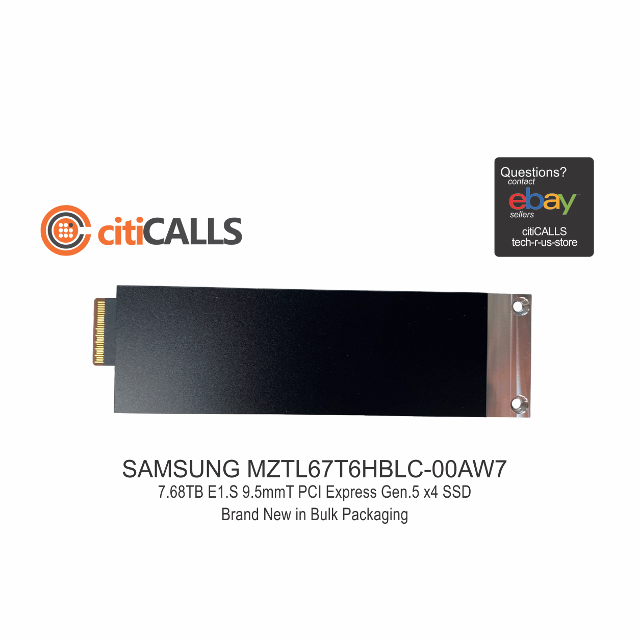 Samsung MZTL67T6HBLC-00AW7 PM9D3a 7.68TB E1.S(9.5mmT) PCI Express Gen.5 x4 SSD
