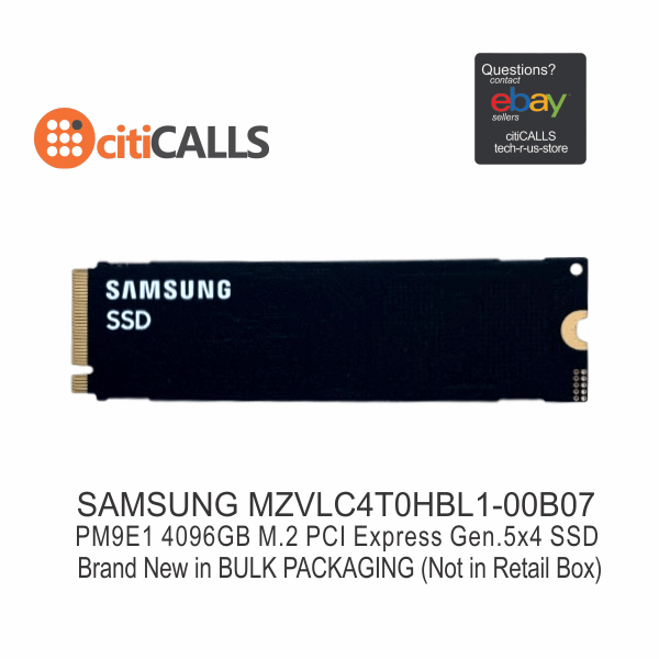 Samsung MZVLC4T0HBL1-00B07 PM9E1 4096GB M.2 PCI Express Gen.5 x4 SSD