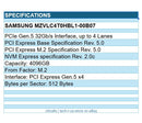 Samsung MZVLC4T0HBL1-00B07 PM9E1 4096GB M.2 PCI Express Gen.5 x4 SSD