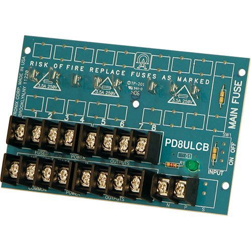 Altronix PD8ULCB Power Distribution Module, 8 PTC Outputs up to 28VAC/VDC, Board