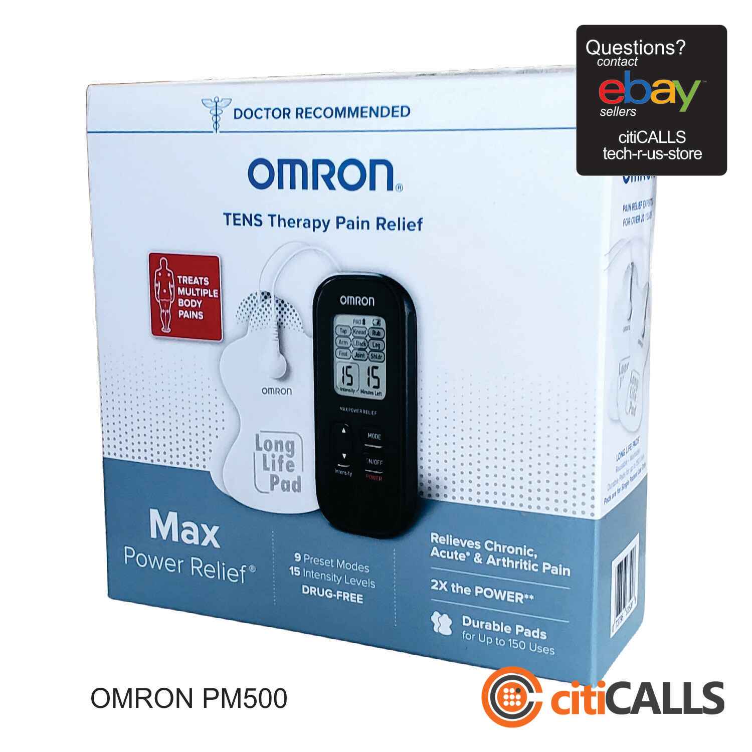 Omron PM500 Max Power Relief TENS Unit Knee Foot Arm Shoulder Back Mssager