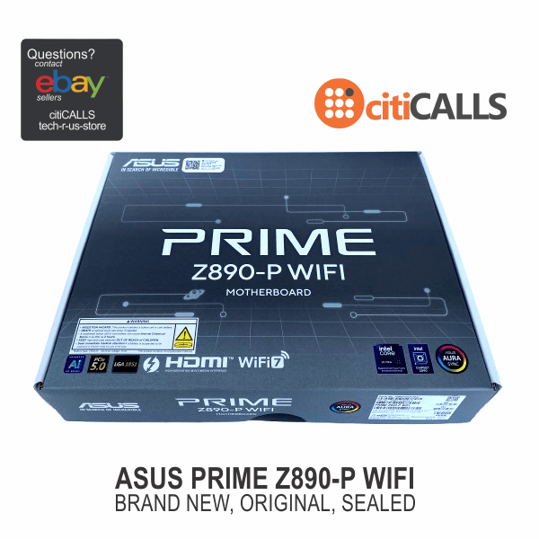 Asus PRIME Z890-P WIFI MB Intel S2 4-DDR5 DP HDI- TBolt M.2 SATA 2.5Gb-ETH ATX
