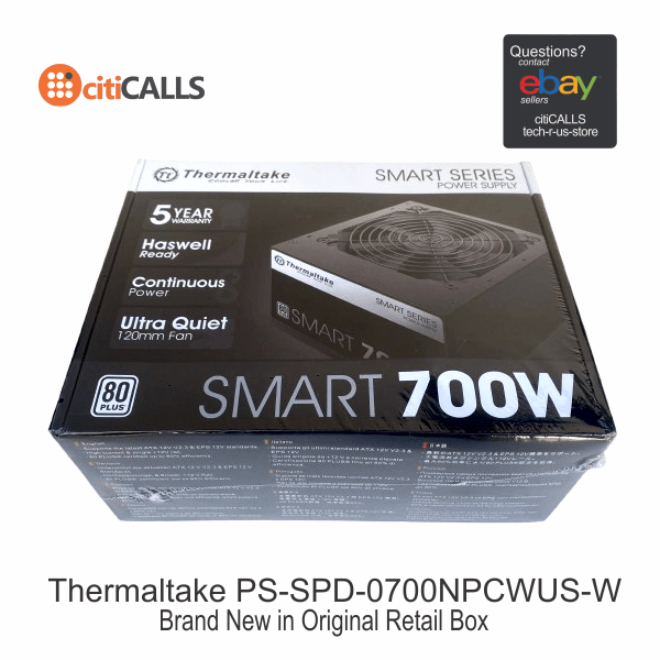 Thermaltake PS-SPD-0700NPCWUS-W Power Supply Smart 700W ATX 12V Active
