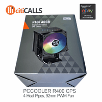 PCCOOLER R400 ARGB WH CPS CPU Air Cooler, 4 Heat pipes, vivified minimal fashion