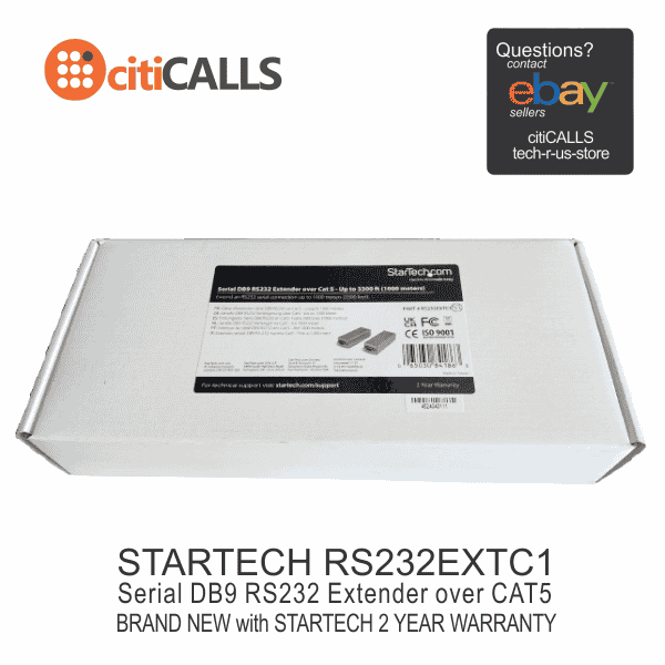 StarTech RS232EXTC1 DB9 RS232 Extender over CAT5 up to 3300ft