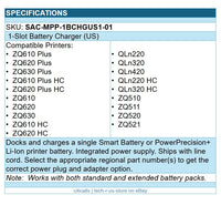 Zebra SAC-MPP-1BCHGUS1-01 1-Slot Battery Charger - 1 - Proprietary Battery Size