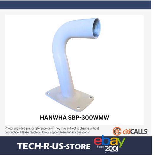 Hanwha SBP-300WMW Aluminum Gooseneck Wall Mount Bracket PT01-005154E White