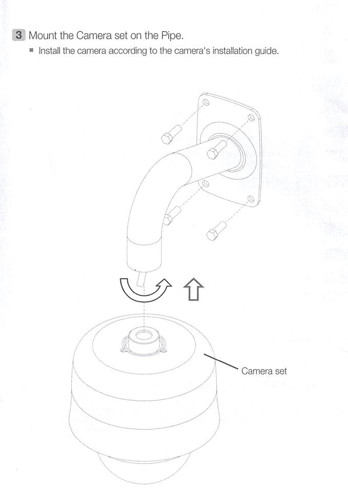 Hanwha SBP-300WMW Aluminum Gooseneck Wall Mount Bracket PT01-005154E White