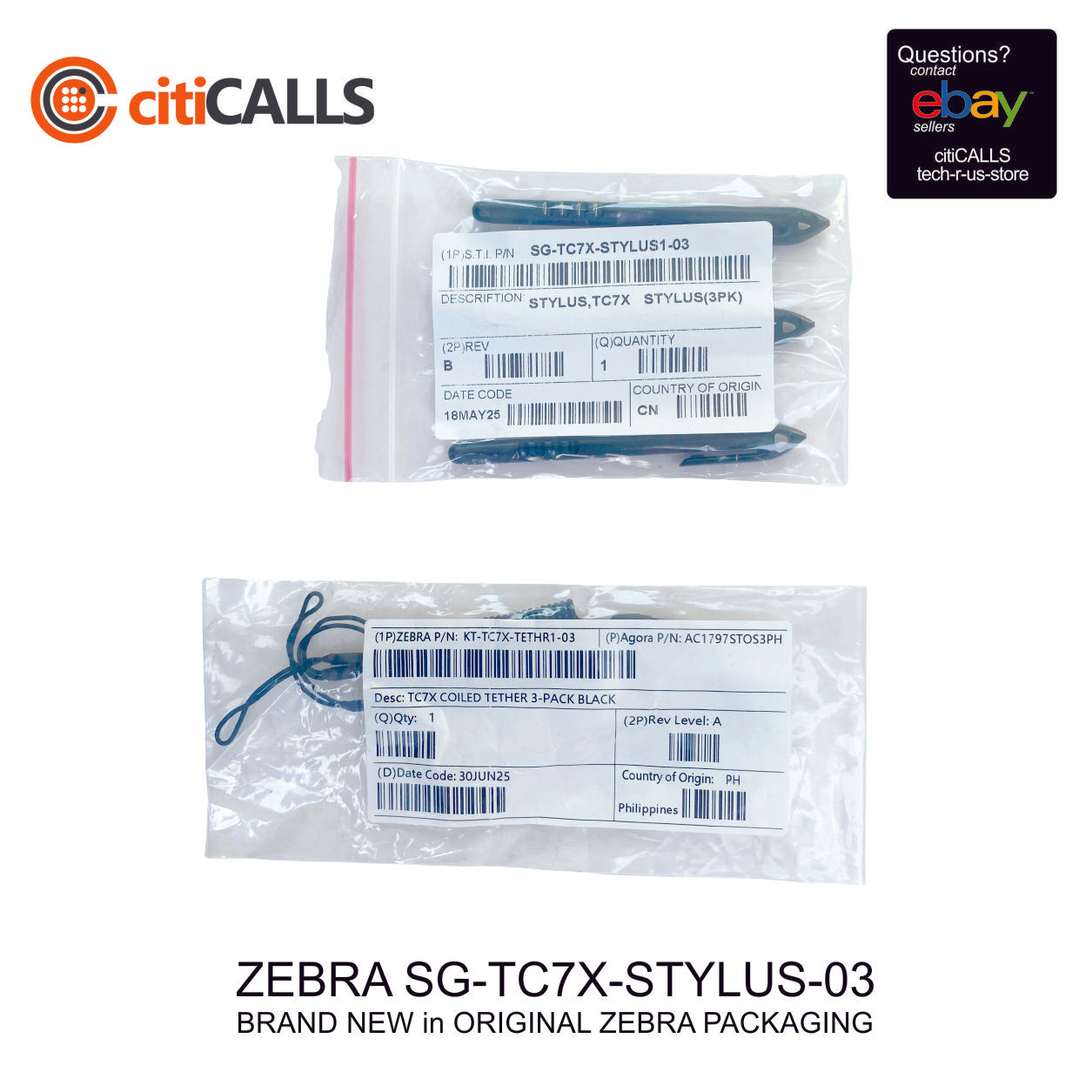 Zebra SG-TC7X-STYLUS-03 Stylus - 3 Pack - Capacitive Touchscreen Type Supported