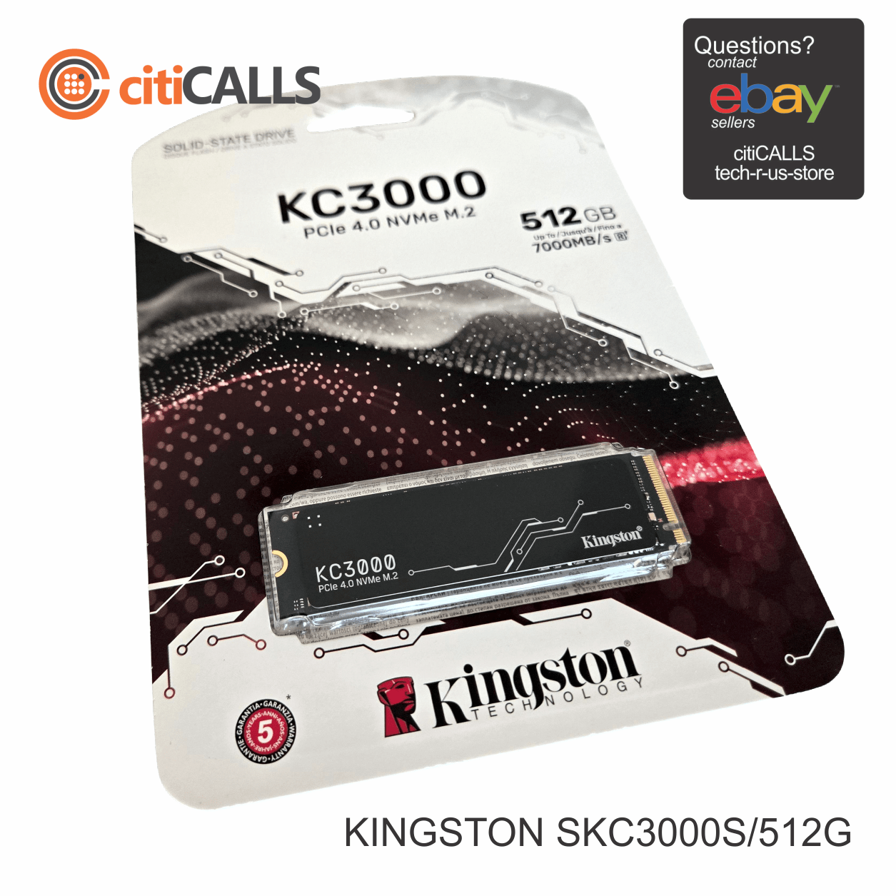 Kingston SKC3000S/512G KC3000 512 GB Solid State Drive M.2 2280 Internal - NVMe
