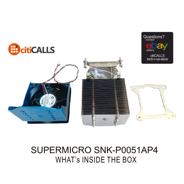 Supermicro Fan SNK-P0051AP4 4U Active Xeon CPU Heat Sink for X9 LGA1155/1150