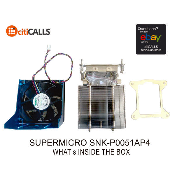Supermicro Fan SNK-P0051AP4 4U Active Xeon CPU Heat Sink for X9 LGA1155/1150