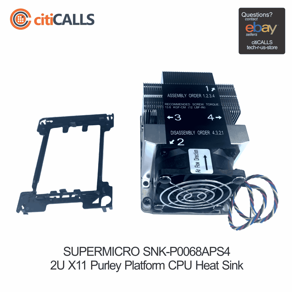 Supermicro SNK-P0068APS4 2U X11 Purley Platform CPU Heat Sink - 8400 rpm