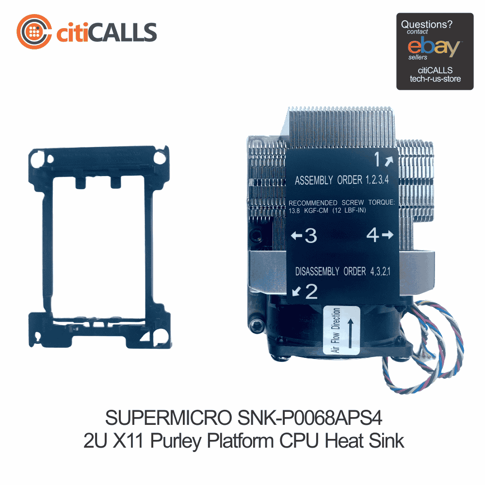 Supermicro SNK-P0068APS4 2U X11 Purley Platform CPU Heat Sink - 8400 rpm