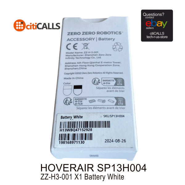 HOVERAir SP13H004 X1 Battery White Lithium Retail - 1050mAh