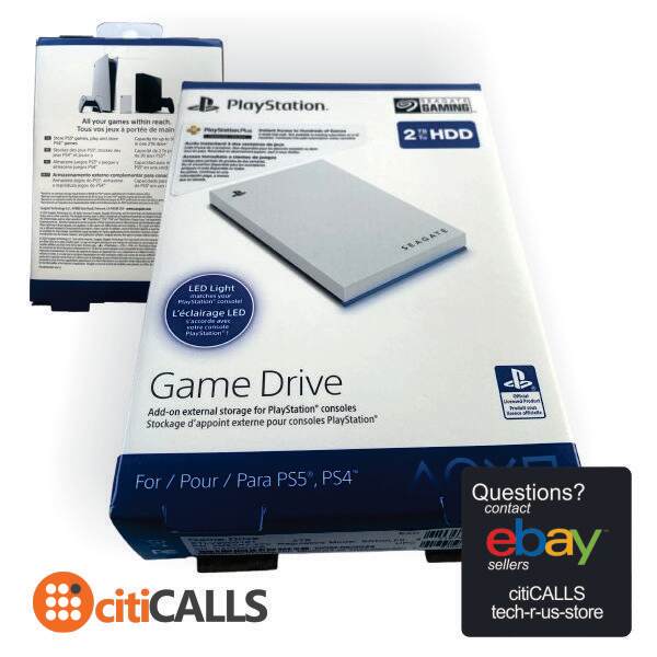 Seagate STLV2000101 External Hard Drive2TB Game Drive for PS5 USB 3 White Retail