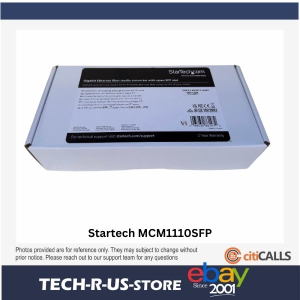 StarTech MCM1110SFP Gigabit Ethernet RJ45 Fiber Media Converter w Open SFP TAA