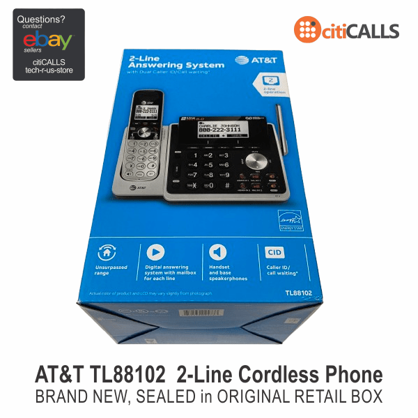 AT&T TL88102 2-Line Handset Answering System w Dual Caller ID/Call waiting