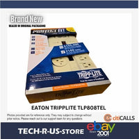 Eaton TLP808TEL 8-Outlet Computer Surge Protector w 8Ft Cord 2160 Joules Gray