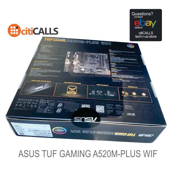 ASUS TUF GAMING A520M-PLUS WIF MB AMD A520 AM4 Ryzen Max128GB DDR4 mATX RTL