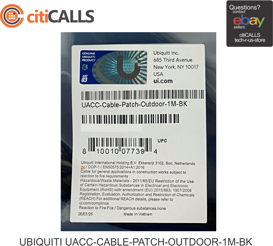 Ubiquiti Networks UACC-CABLE-PATCH-OUTDOOR-1M-BK UISP Patch Cable Outdoor Cat 5e
