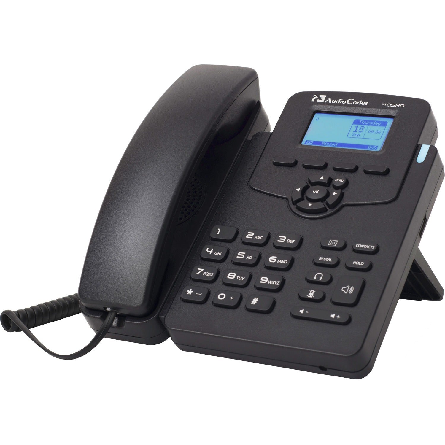 Audiocodes UC405HDEG 405HD IP Phone Corded Black - 2 x Total Line - VoIP - PoE