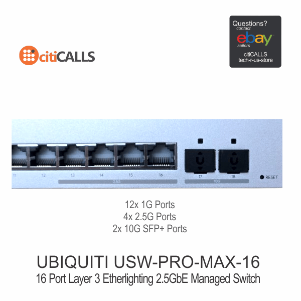 Ubiquiti Networks USW-PRO-MAX-16 Ports Pro Max Layer 3 Managed Switch Open Box